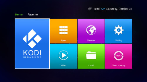 older android tv box home screen tile and apps